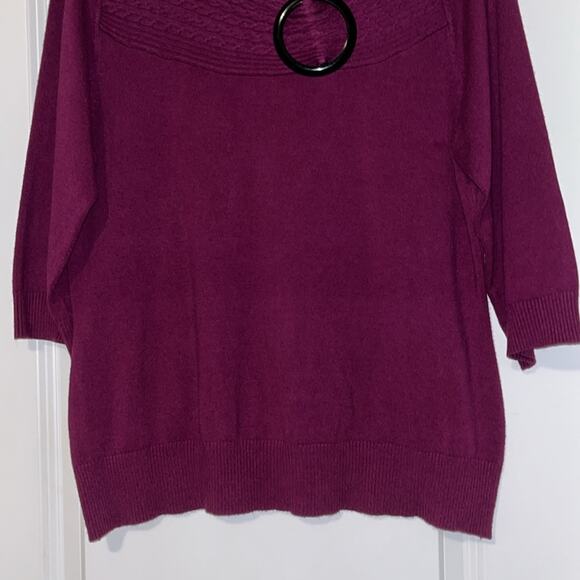 ⚡️ 3 for $20 ⚡️ AB Studio 3/4 Sleeve Purple Sweater - Picture 4 of 9